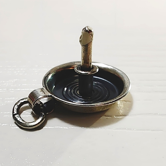 Vintage BEAU Sterling Chamberstick Candle Charm Pendant - Picture 3 of 6